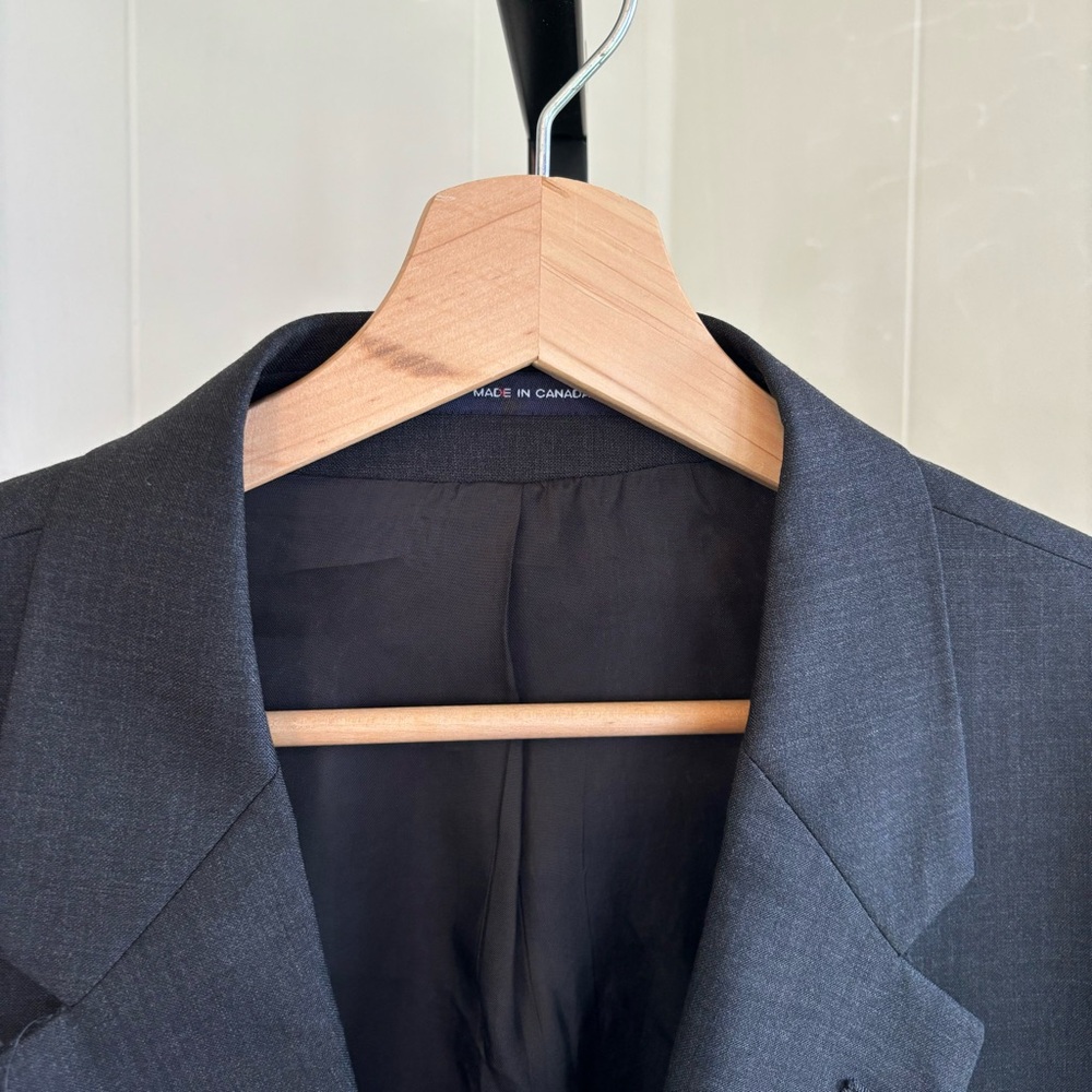 Vintage Chaps Ralph Lauren Gray Wool Cashmere Blend 2 Button Sport Coat Mens 46L